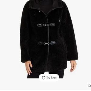 DKNY Women’s Faux Fur Mid-length Coat